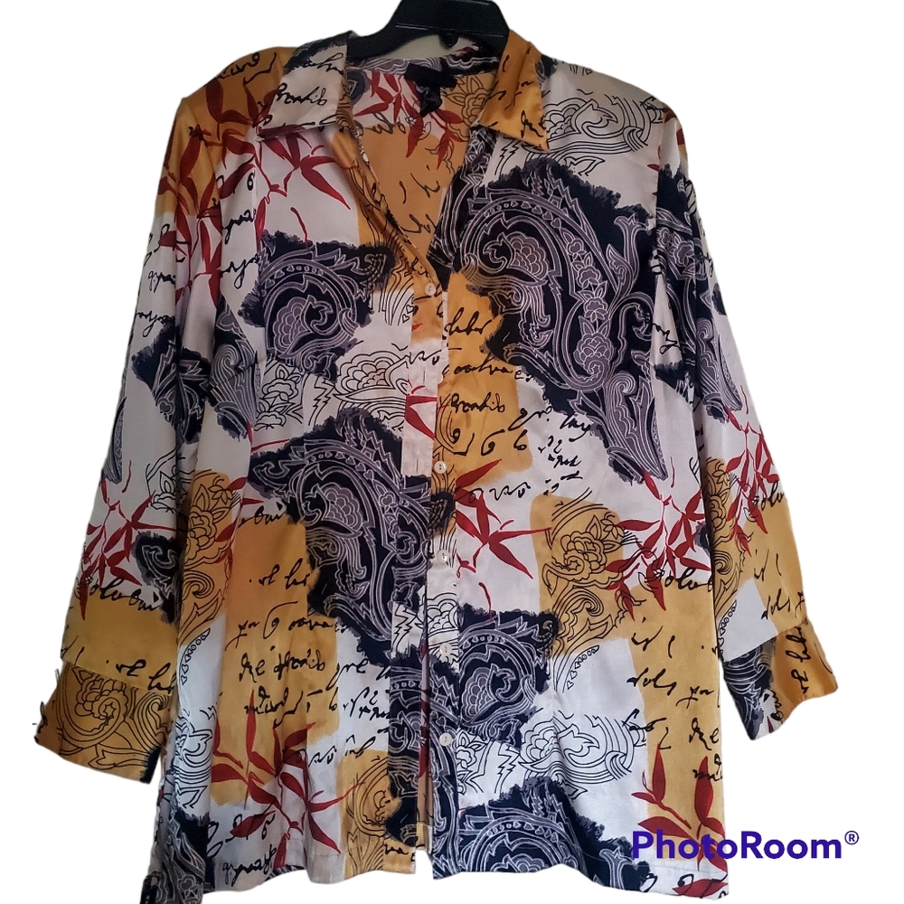 Vintage 90s Maggie Barnes Tunic Top Shirt Blouse 1X